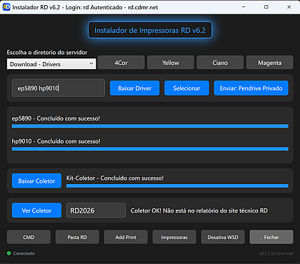 Screenshot do Instalador RD v6.2